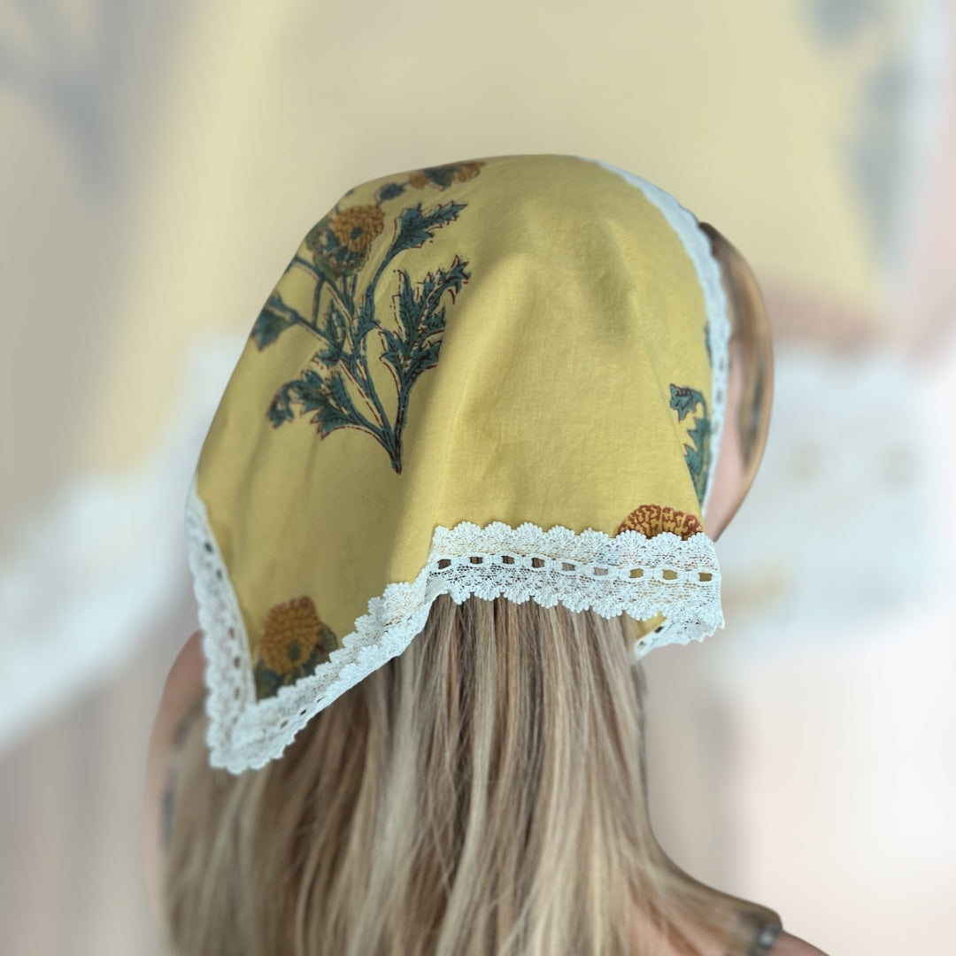 100% Cotton Floral Elastic Head Covering