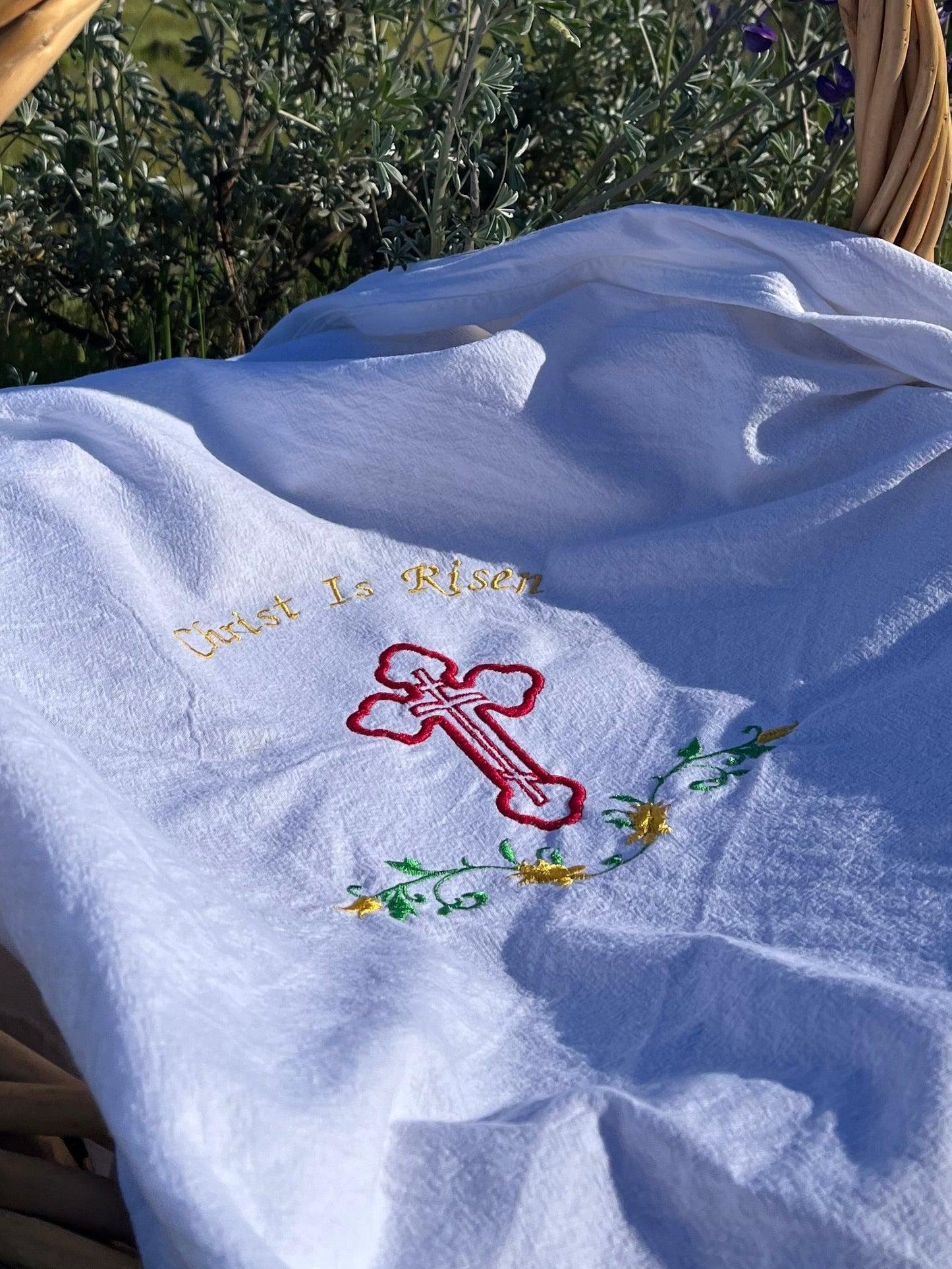 Orthodox Embroidered Pascha Basket Covers 100% Cotton