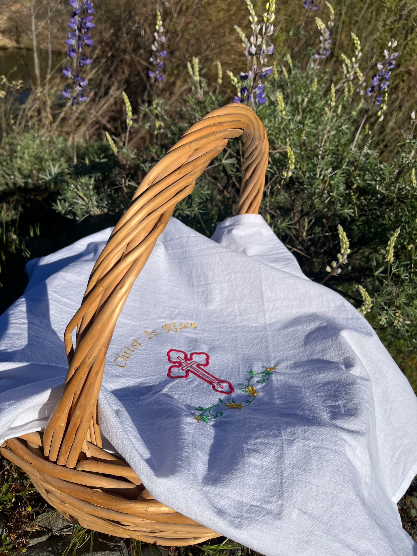 Orthodox Embroidered Pascha Basket Covers 100% Cotton
