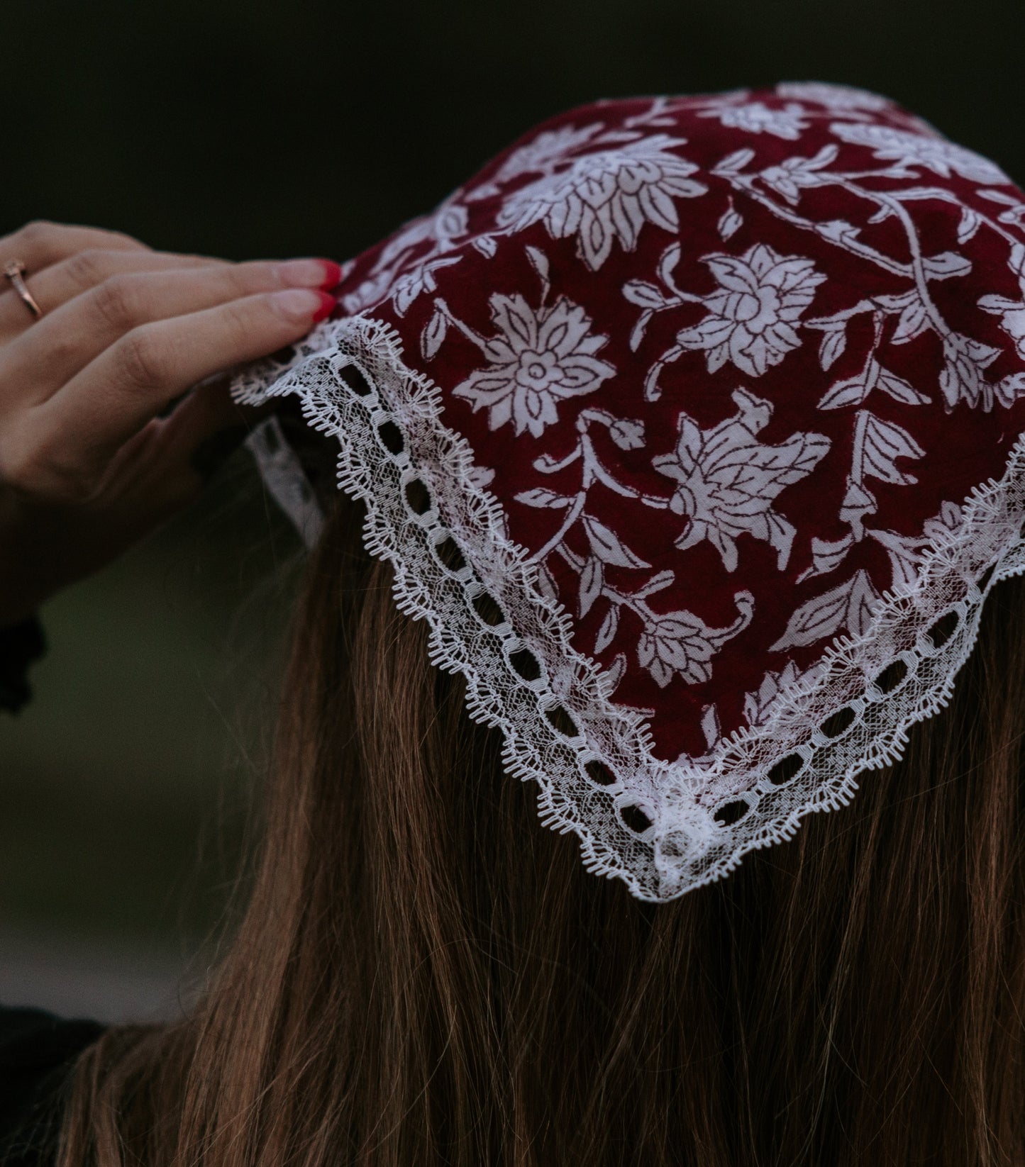 100% Cotton Floral Elastic Head Covering