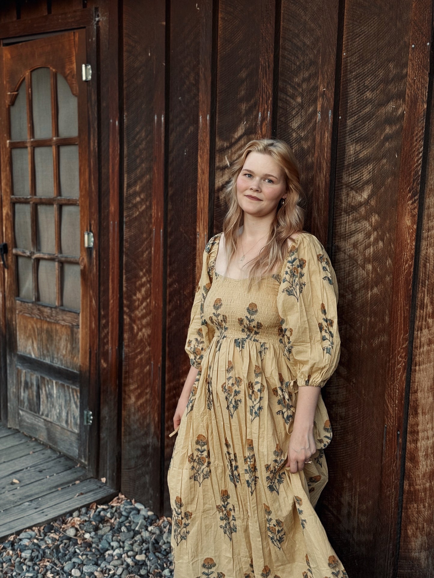 (PRE-ORDER) The Forgiving Dress- Tan/Marigold