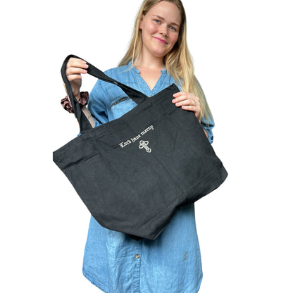 Orthodox Christian Tote Bag - Black Canvas “Lord have mercy”