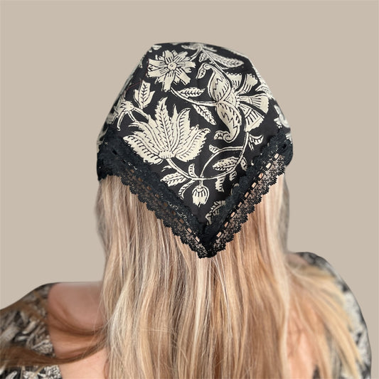100% Cotton Floral Elastic Head Covering
