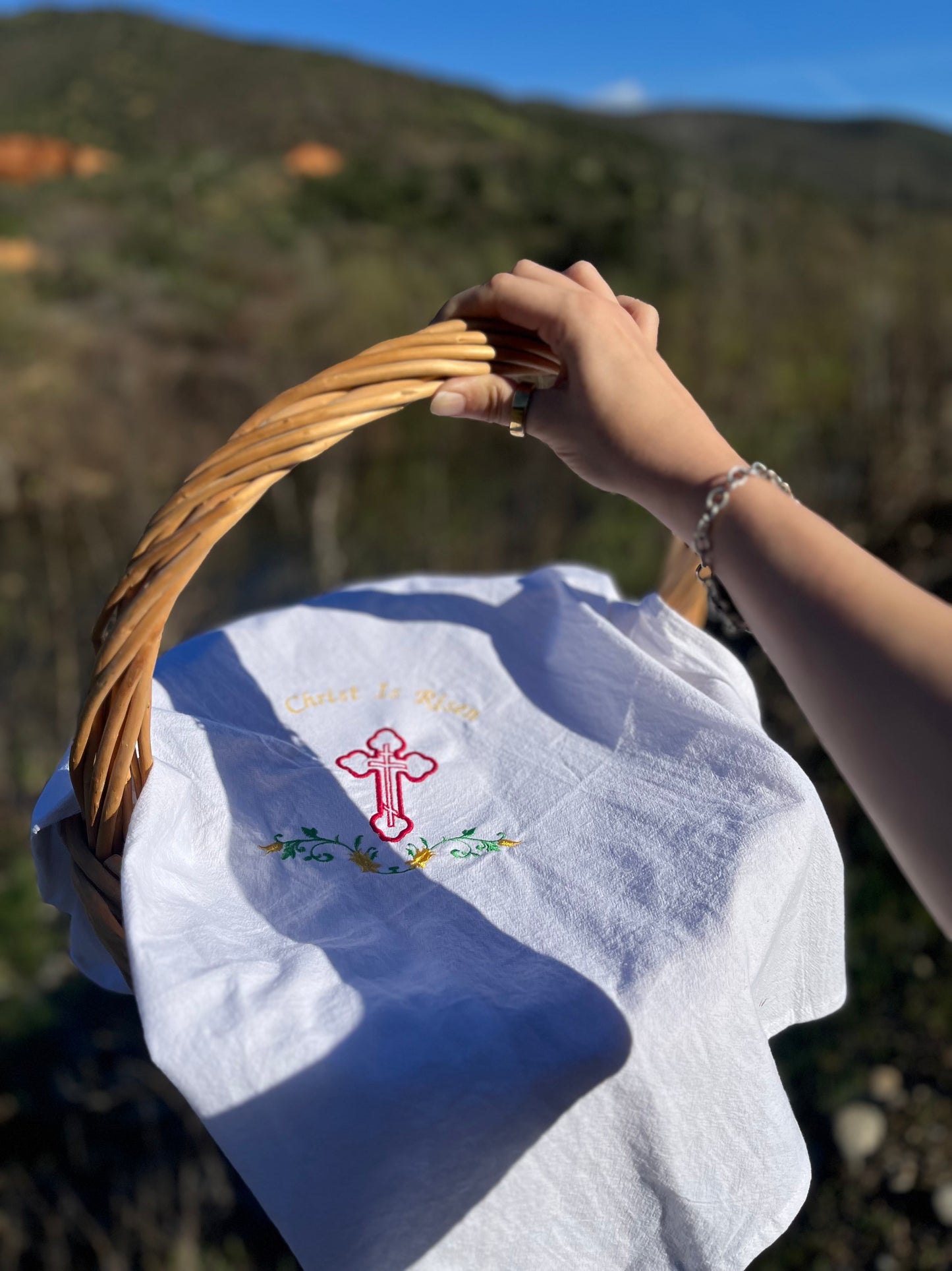 Orthodox Embroidered Pascha Basket Covers 100% Cotton