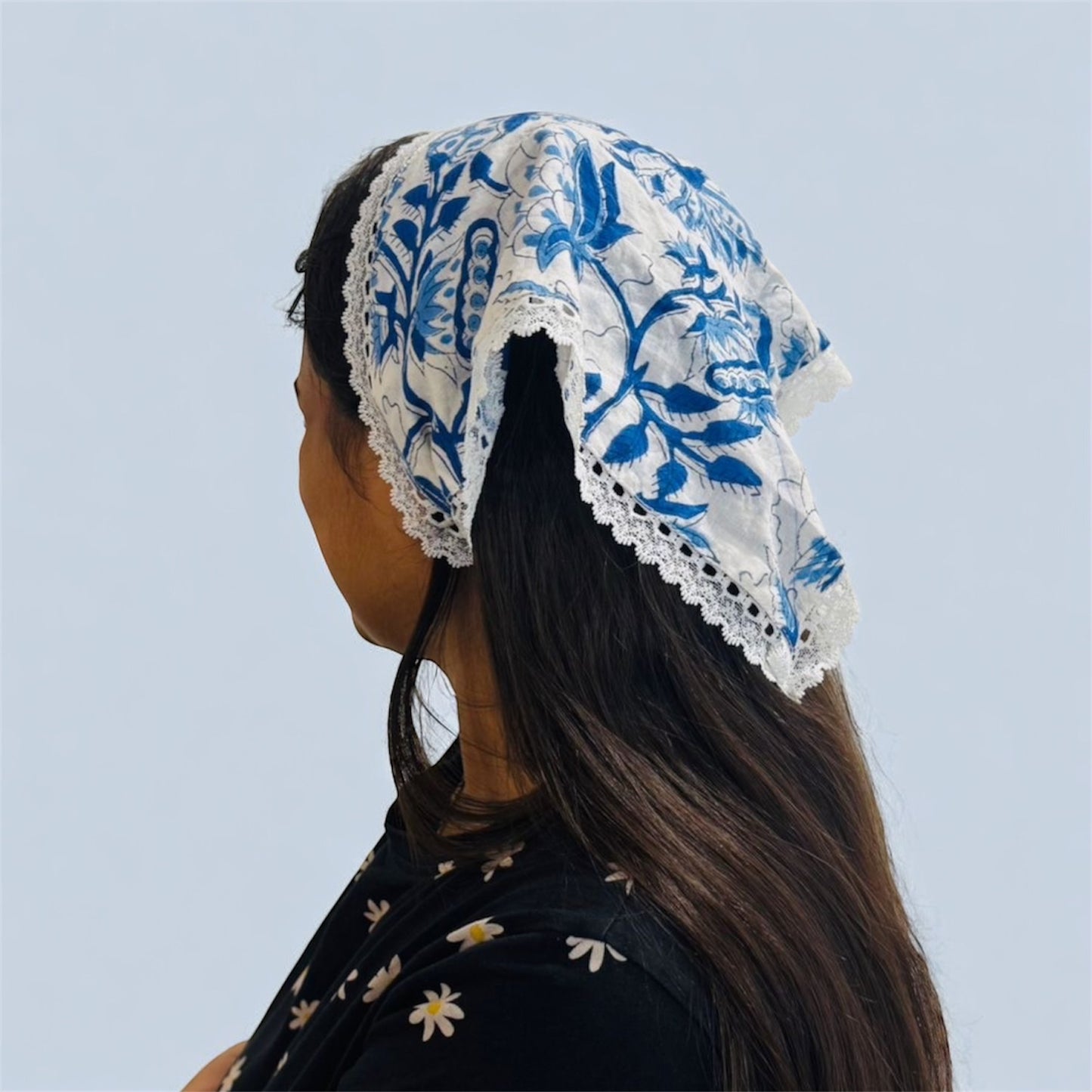 100% Cotton Floral Elastic Head Covering