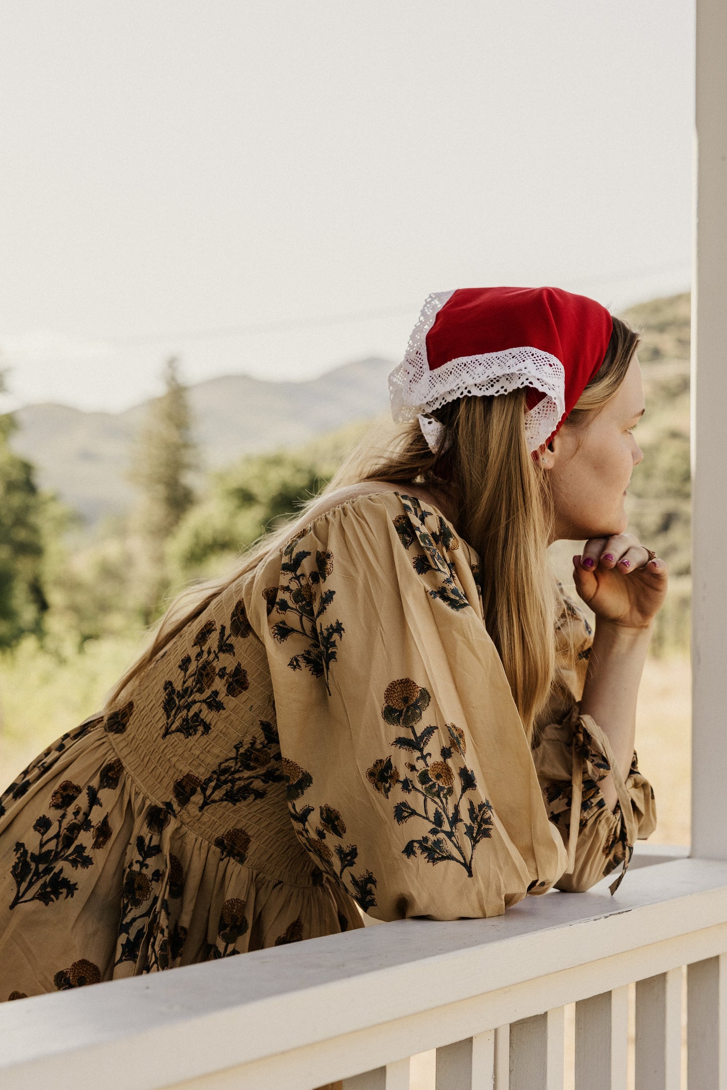 100% Cotton Headscarf with Lace- Orthodox Head-Covering