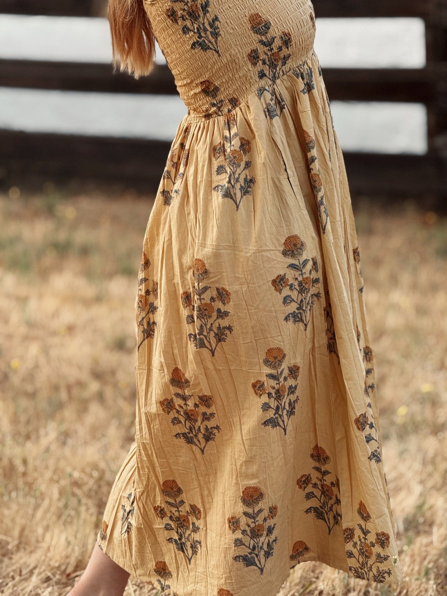 The Forgiving Dress - Tan/Marigold - Cave Dwellers