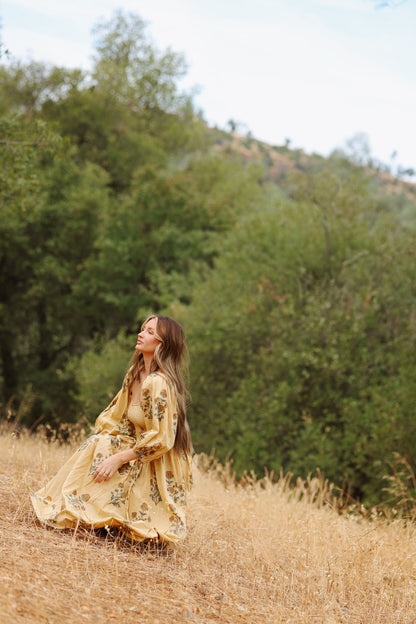 The Forgiving Dress - Tan/Marigold - Cave Dwellers